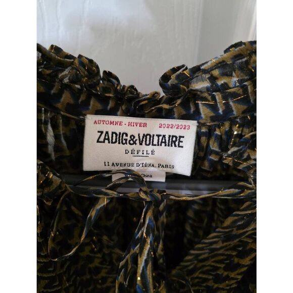 Zadig&Voltaire Tan Patterned Shirt M - Picture 8 of 12
